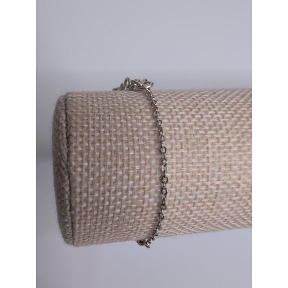 Brighton Cross Bracelet 7.5 Inch Silver Tone Clear Crystal Chain - Picture 4 of 7